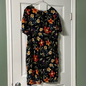 Vintage 80s Sunshine Starshine women’s 14 black floral dress